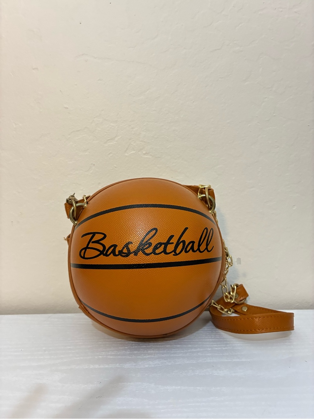 Basketball Graphic Crossbody Bag in Orange
